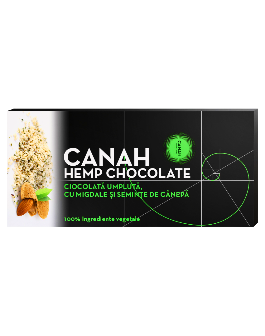 Ciocolată umplută cu Migdale și Semințe de Cânepă 90 g